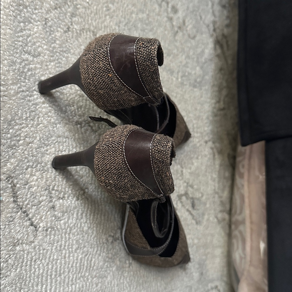 Cole Haan Brown Lace-Up Heels - Picture 2 of 3